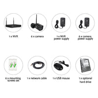 CCTV Wireless Security Camera System 8CH Home Outdoor WIFI 6 Square Cameras Kit 1TB