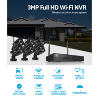 CCTV Wireless Security Camera System 8CH Home Outdoor WIFI 6 Square Cameras Kit 1TB