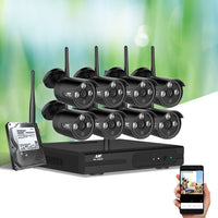 Wireless CCTV Home Security Camera System WIFI Outdoor 8CH 3MP NVR 4TB