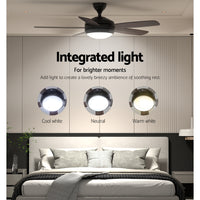52'' Ceiling Fan AC Motor 5 Blades w/Light - Dark Wood