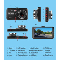 Dash Camera 1080P 4" Front Rear View,Dash Camera 1080P 4" Front Rear View Cam Car DVR Reverse Recorder 32GB