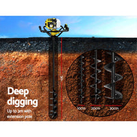 92CC Post Hole Digger Petrol Drill Auger Extension Bits