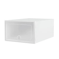 Shoe Box Set of 12 Storage Case Stackable Plastic Shoe Cabinet Cube White
