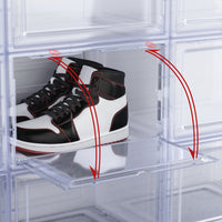DIY Shoe Box Set of 2 Stackable Shoe Storage Case Magnetic Door