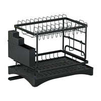 Cefito Dish Rack Expandable Drying Drainer Cutlery Holder Tray Kitchen 2 Tiers