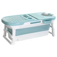 Foldable Bathtub Portable Folding Water Spa with Cover Plate 136x62cm