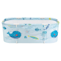 Foldable Bathtub PVC Spa Bucket Inflatable Cushion 132x65cm Blue