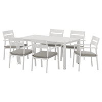 Garden 7 Piece Outdoor Dining Set Aluminum Table Chairs 6-seater Lounge Setting