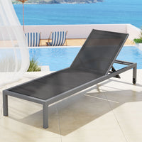 Garden Sun Lounger Outdoor Lounge Chair Patio Furniture Aluminium Wheels Pool