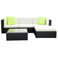 5-Piece Outdoor Sofa Set Wicker Couch Lounge Setting Cover