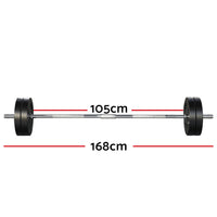 48kg Barbell Set Weight Plates Bar Lifting Bench 168cm