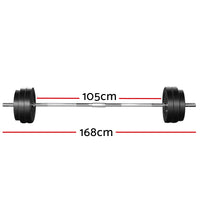 58kg Barbell Set Weight Plates Bar Lifting Bench 168cm