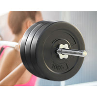 68kg Barbell Set Weight Plates Bar Lifting Bench 168cm