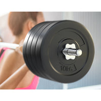 88kg Barbell Set Weight Plates Bar Lifting Bench 168cm