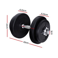 20kg Dumbbell Set Weight Plates Dumbbells Lifting Bench