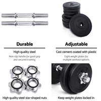 20kg Dumbbell Set Weight Plates Dumbbells Lifting Bench