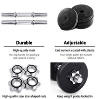 15kg Dumbbell Set Weight Plates Dumbbells Lifting Bench