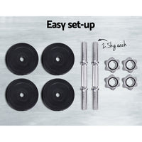 15kg Dumbbell Set Weight Plates Dumbbells Lifting Bench
