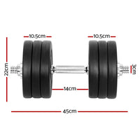 35kg Dumbbell Set Weight Plates Dumbbells Lifting Bench