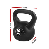 16kg Kettlebell Set Weight Lifting Bench Dumbbells Kettle Bell Gym Home
