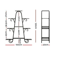 Plant Stand 9 Tier Metal Flower Pot Shelf Black