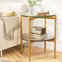 Coffee Table Side Table Laptop Desk Bedside Sofa Glass Table Metal Frame