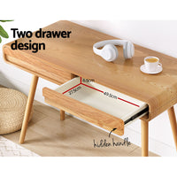 Computer Desk Office Study Desks Table Drawers Storage Ash Wood Legs