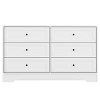 6 Chest of Drawers Cabinet Dresser Table Tallboy Storage Bedroom White