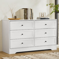 6 Chest of Drawers Cabinet Dresser Table Tallboy Storage Bedroom White