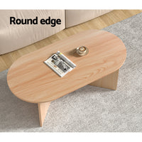 Oval Coffee Table Particle Board Wooden Living Room Table 110CM