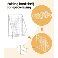 Keezi 6 Tiers Kids Bookshelf Magazine Rack Children Bookcase Organiser Foldable