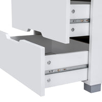 Smart Bedside Table 3 Drawers with Wireless Charging Ports LED White ADAD