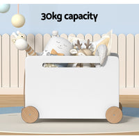 Keezi Kids Toy Box Container Children Chest Storage Clothes Organiser Wheels