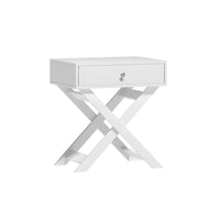 Bedside Table Side End Table Drawers Nightstand Bedroom Storage White