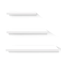Kings 3 Piece Floating Wall Shelves - White
