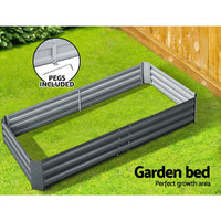 180x90x30CM Galvanised Raised Garden Bed Steel Instant Planter
