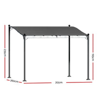 Gazebo 3m Party Marquee Outdoor Wedding Tent Iron Art Canopy Patio