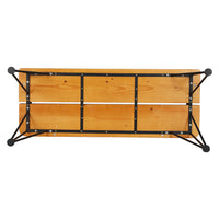 Outdoor Garden Bench Lounge Chair Wooden Steel 3 Seater Patio Furniture