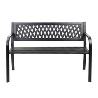Steel Modern Garden Bench - Black