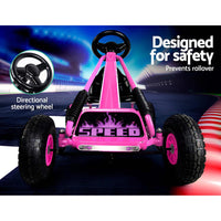 Kids Pedal Go Kart Car Ride On Toys Racing Bike Rubber Tyre Adjustable Seat