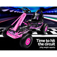 Kids Pedal Go Kart Car Ride On Toys Racing Bike Rubber Tyre Adjustable Seat