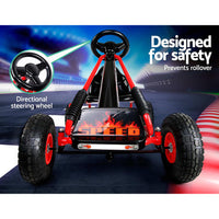 Kids Pedal Go Kart Car Ride On Toys Racing Bike Rubber Tyre Adjustable Seat