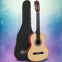 Alpha 39 Inch Classical Guitar Wooden Body Nylon String Beginner Gift Natural