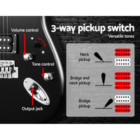 Alpha 41 Inch Electirc Guitar Humbucker Pickup Switch Full Size Skull Pattern