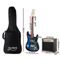 Alpha 41 Inch Electirc Guitar Humbucker Pickup Switch Amplifier Black