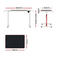 Electric Standing Desk Sit Stand Gaming Desks RGB Light Home Office Table
