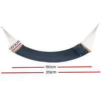 Hammock Bed Outdoor Portable Hammock Hanging Chair Camping 2 Person Blue