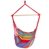 Hammock Chair Outdoor Camping Hanging Hammocks Cushion Pillow Rainbow