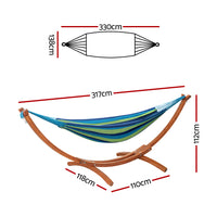 Wooden Hammock Chair with Stand Outdoor Lounger Hammock Bed Timber