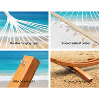 Double Hammock with Wooden Hammock Stand